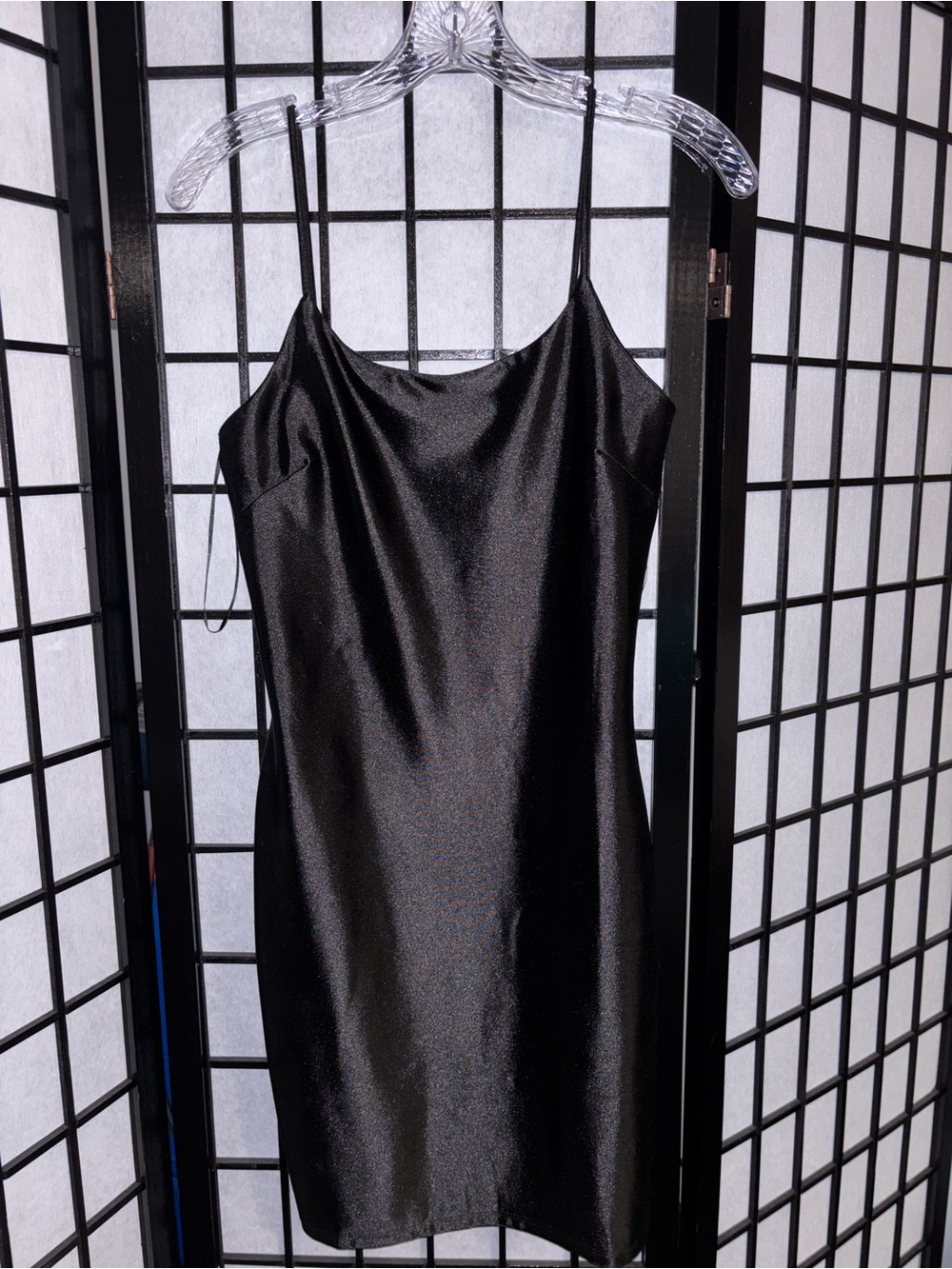 Satin Slip Dress - Black